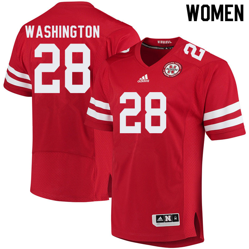 Women #28 Maurice Washington Nebraska Cornhuskers College Football Jerseys Sale-Red